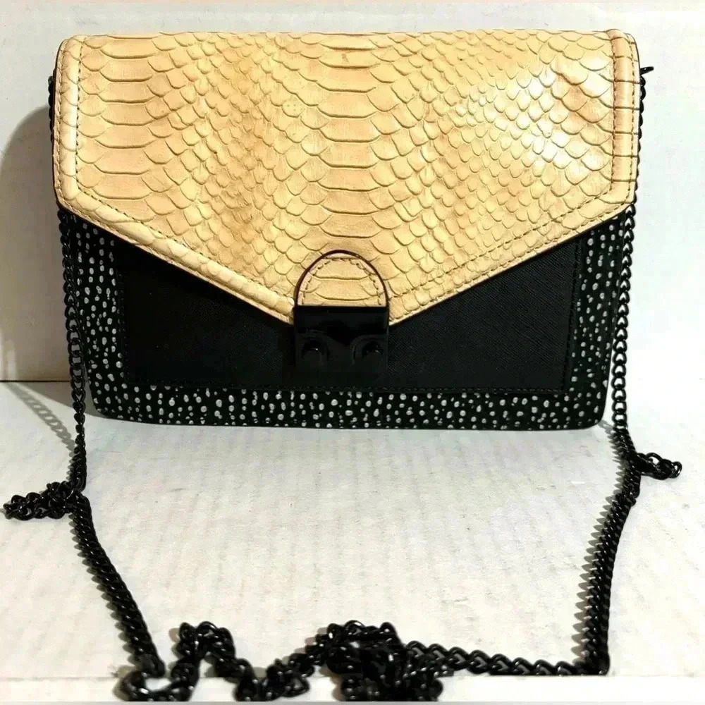 Loefffler Randall python embossed leather crossbo… - image 1